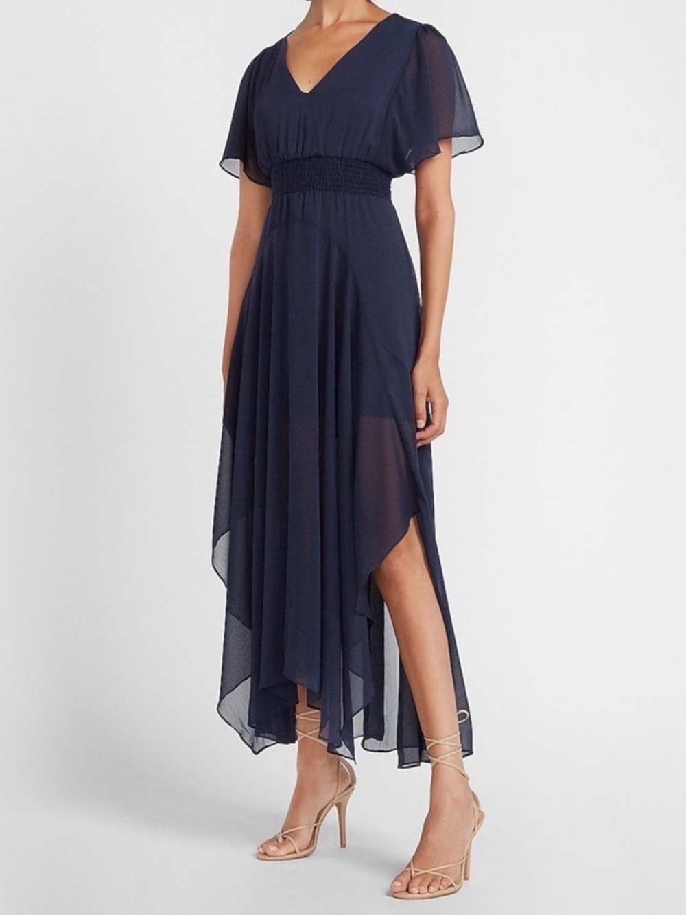 Express Navy V-Neck Maxi Dress